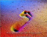 Wallpaper, die deinen Desktop verschnern: Insel Langeoog - der Fuabdruck im Sand, BUNT