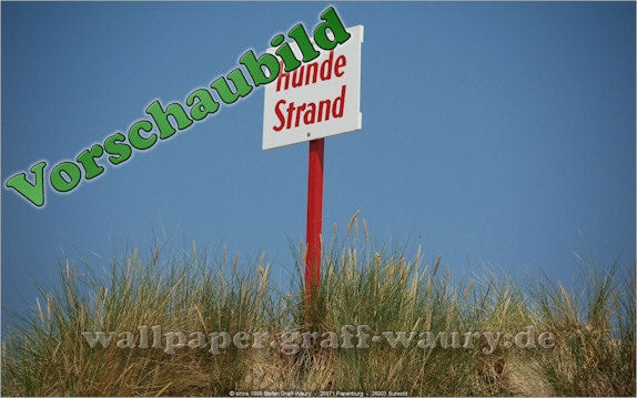 Vorschau zum kostenlosen, lizensierten Wallpaper-Bild: Insel Borkum - der Hundestrand