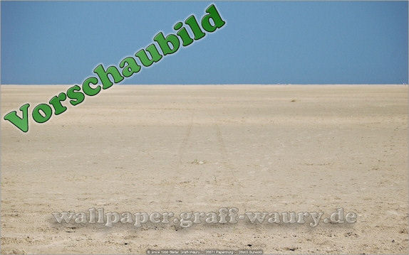 Vorschau zum kostenlosen, lizensierten Wallpaper-Bild: Insel Borkum - der endlose Strand