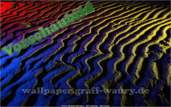 Vorschau zum kostenlosen, lizensierten Wallpaper-Bild: Insel Langeoog - bunte Sandwellen