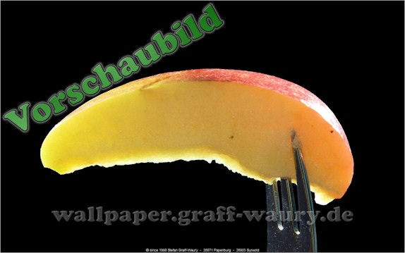 Vorschau zum kostenlosen, lizensierten Wallpaper-Bild: Das Apfelstck
