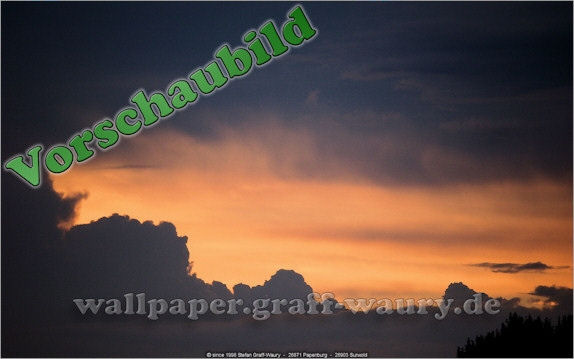 Vorschau zum kostenlosen, lizensierten Wallpaper-Bild: Dmmerung in Papenburg... Wolkenbild