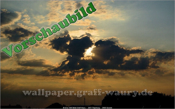 Vorschau zum kostenlosen, lizensierten Wallpaper-Bild: Dmmerung in Papenburg... der Wolkenbruch