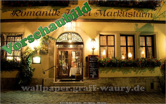 Vorschau zum kostenlosen, lizensierten Wallpaper-Bild: Rothenburg - Das Romantik Hotel Markusturm