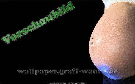 Vorschau zum kostenlosen, lizensierten Wallpaper-Bild: Babybauch mit Wassertropfen