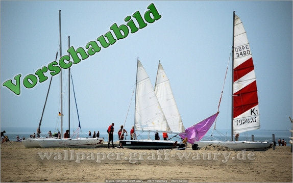 Vorschau zum kostenlosen, lizensierten Wallpaper-Bild: Insel Borkum - Segelboote