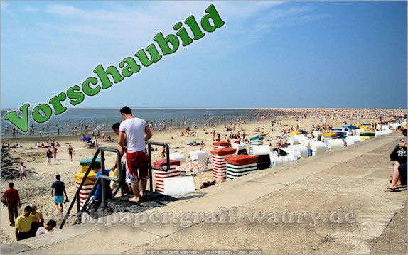 Vorschau zum kostenlosen, lizensierten Wallpaper-Bild: Insel Borkum - der Strand