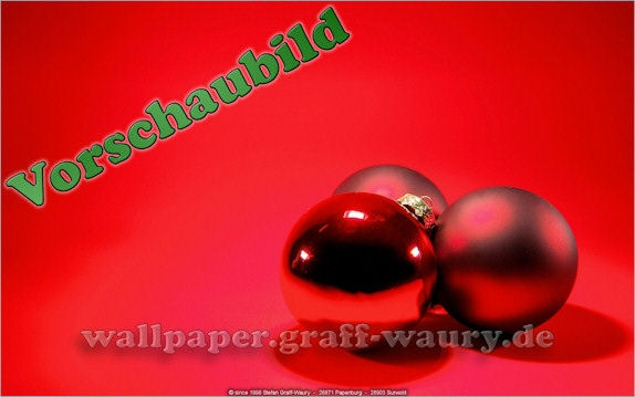 Vorschau zum kostenlosen, lizensierten Wallpaper-Bild: Die roten Weihnachtskugeln