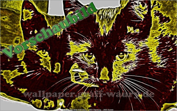 Vorschau zum kostenlosen, lizensierten Wallpaper-Bild: Fractalius - Lauernde Katzen II