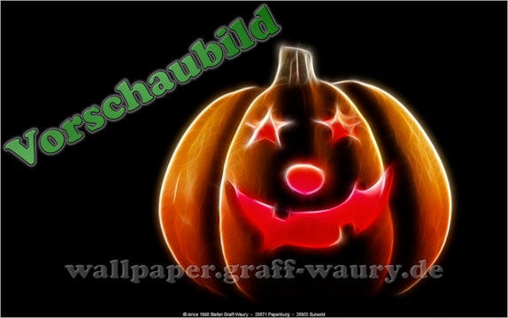 Vorschau zum kostenlosen, lizensierten Wallpaper-Bild: Fractalius - der lachende Krbis (Halloween)