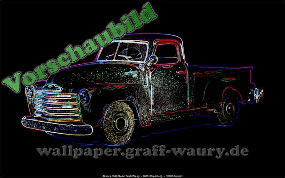 Vorschau zum kostenlosen, lizensierten Wallpaper-Bild: Glhen... Pick Up Chevrolet