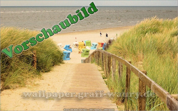 Vorschau zum kostenlosen, lizensierten Wallpaper-Bild: Insel Langeoog - der Weg zum Strand