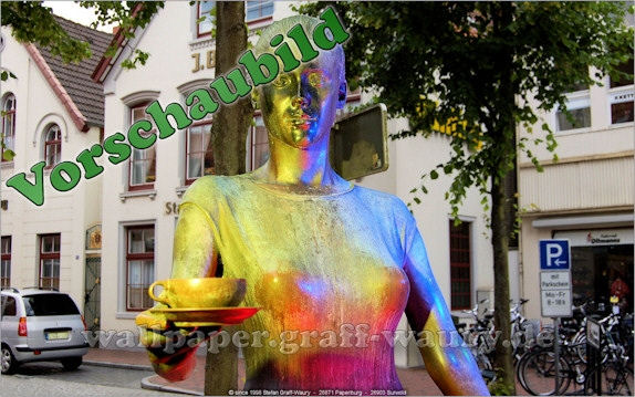 Vorschau zum kostenlosen, lizensierten Wallpaper-Bild: Skulptur... die Teelke (Stadt Leer, Ostfriesland)